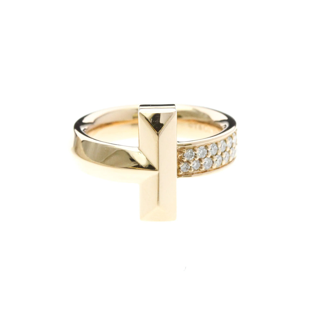 Tiffany T One Ring Diamond Wide Pink Gold (18K) Fashion Diamond Band Ring Car...